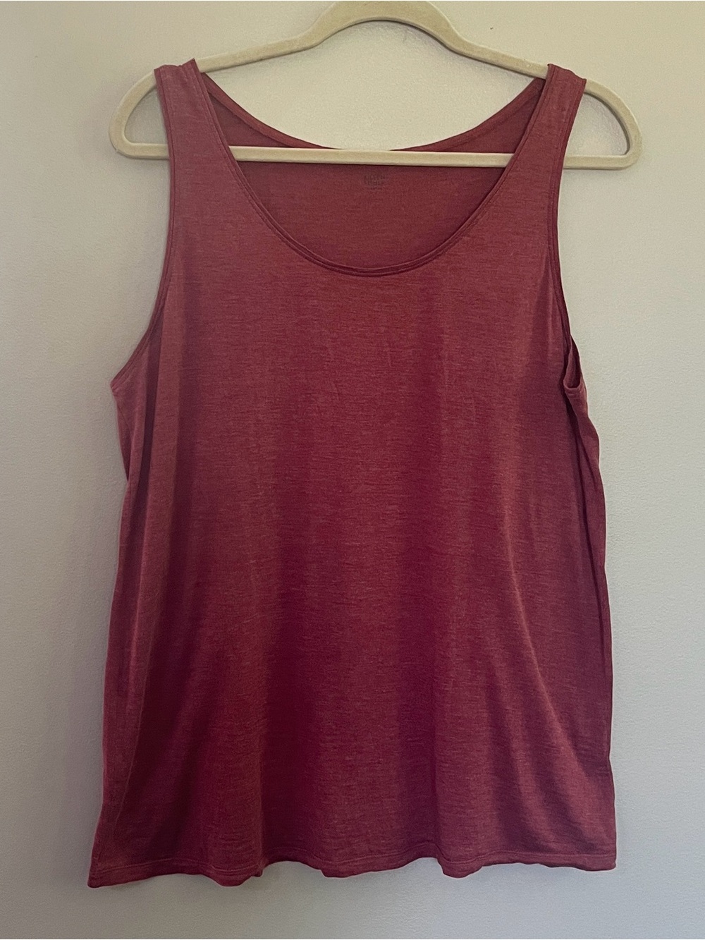 Eileen Fisher Silk Cotton Jersey Scoop Neck Red Tank size large